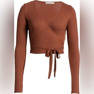 REFORMATION PETALO WRAP TOP CARDIGAN